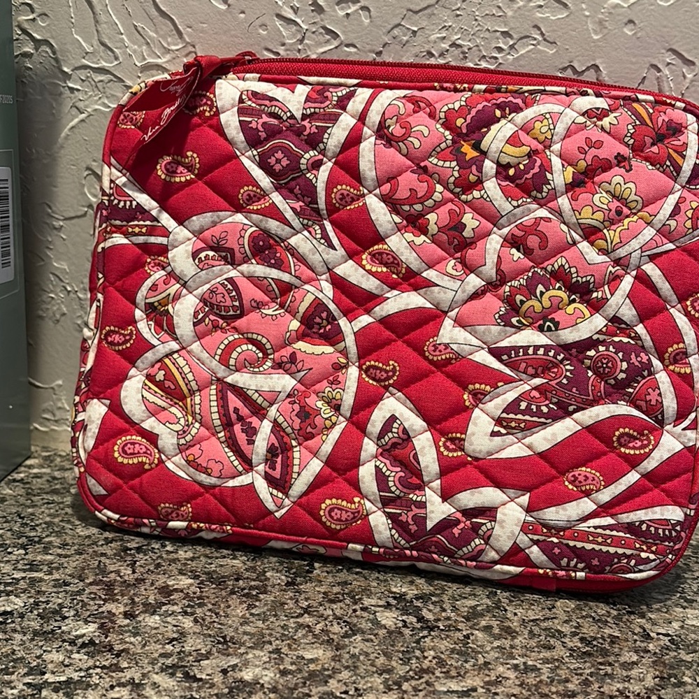 Vera Bradley Red and Pink Quilted Laptop Case
